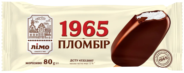 Морозиво "Лімо Пломбір 1965" в шок/гл 80г н/п /ЛіМо/