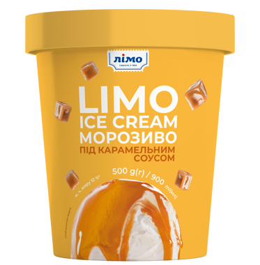 Морозиво під карамельним соусом 500г карт.ст /Лімо/