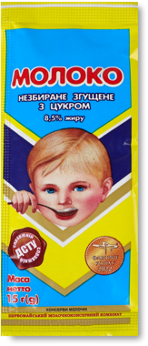Молоко згущ з цукром 8.5% стік 15г /Первомайський МКК/