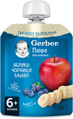 Пюре "Gerber" чорниця/банан 90г д/п /Nestle/