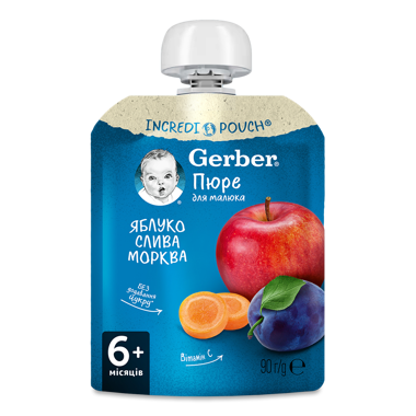 Пюре "Gerber" слива/морква 90г д/п /Nestle/