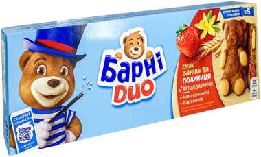 Бісквіт "Барні" полуниця/ваніль 150г