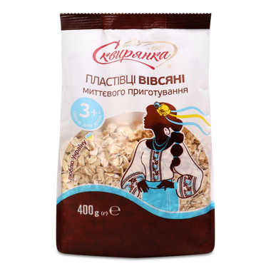 Пластівці вівсяні н/вар 400г /Сквирянка/