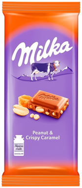 Шоколад "Мілка" карамель-арахіс-дут.рис 90г /Крафт/