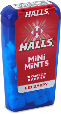 Льодяники "Halls" Mini Mints кавун 12.5г /ДН/