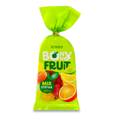 Цукерки желейні "Bonny-Fruit" цитрусовий мікс 200г /Рошен/