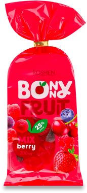Цукерки желейні "Bonny-Fruit" ягідний мікс 200г /Рошен/