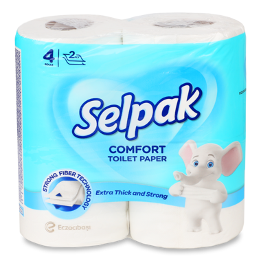 Папір туалет. "Selpak" Comfort білий 2шар 4шт 