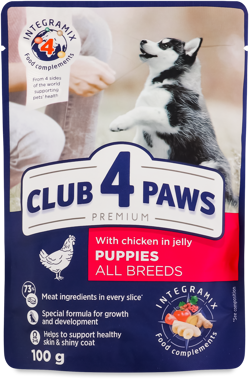 Конс "Клуб 4 лапи" Premium д/цуц курка желе 100г