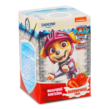 Коктейль молочний PAW PATROL Полуниця 212г ДАНОН т/п 2.5%
