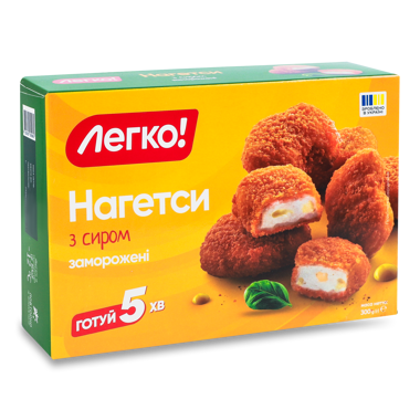 Нагетси "Легко" з сиром зам 300г к/к /МНФЗ/