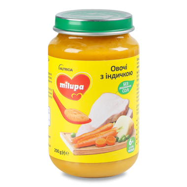 Пюре "Milupa" Овочі з Індичкою 6+ 190г /Нутріція/