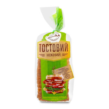 Хліб /Львів/ Тостовий ніжний в/г різ 0.35кг