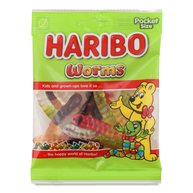Цукерки жувальні "Хробачки" 80г /Haribo/