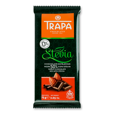 Ш-д діаб "Trapa" чорний 50% Стевія 75г