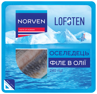 Оселедець "Norven" філе в/олії 240г т/ф