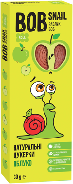 Цукерки "Равлик Боб" яблучні 30г /BOB SNAIL/