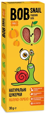 Цукерки "Равлик Боб" яблучно-гарбузові 30г /BOB SNAIL/