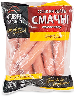 Сосиски Смачні вар.1г ваг."СвітМ'яса"