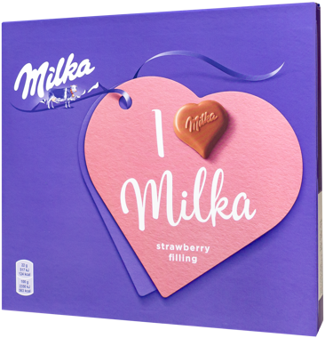 Цукерки "Мілка" кремово-полунична начинка 110г