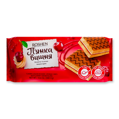 Бісквіт "Рошен" П'янка вишня 300г /Рошен/