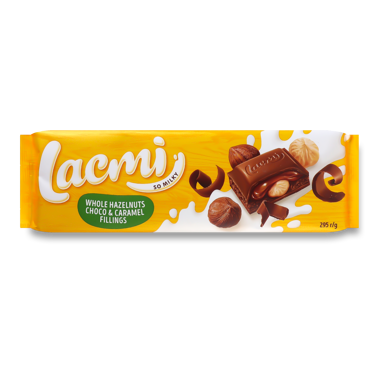 Шоколад "Roshen Lacmi" мол шок/карам нач/ціл ліс горіх 295г