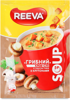 Крем-суп "Reeva" Грибний з крутонами 15.5г саше