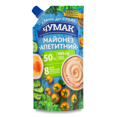 Майонез "Чумак" апетитний 50% д/п 300г