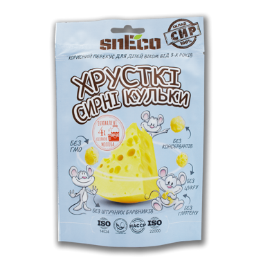 Кульки сирні "snEco" для дiтей Blue 28г