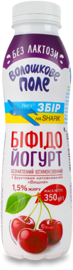 Біфідойогурт "Волошкове Поле" б/лакт Вишня 350г пет 1.5%