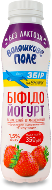 Біфідойогурт "Волошкове Поле" б/лакт Полуниця 350г пет 1.5%