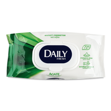 Серветки вологі "Daily Fresh" Універсальні 72шт з клапаном