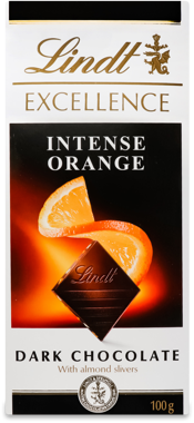 Шоколад "Lindt Excellence" чорний смак апельсина 100г