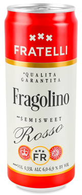 Напій винний газ "Fragolino Rosso" черв н/сол 0.33л ж/б /Fratelli/