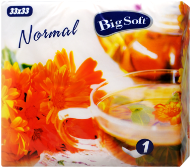 Серветки Big Soft звичайні 1шар 33*33см