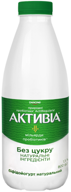 Біфідойогурт пит АКТИВІА натуральний 800г ДАНОН пет 1.5%