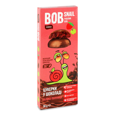 Цукерки "Равлик Боб" яблуч- полун в мол.шоколаді 30г /BOB SNAIL/
