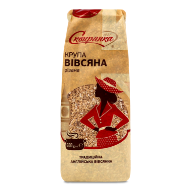 Крупа вівсяна різана 600г /Сквирянка/