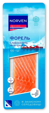Форель с/с філе-шмат в/у 130г /Norven/
