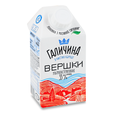 Вершки "Галичина" 33% 500г т/п /Галичина/