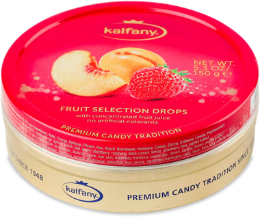 Льодяники "Kalfany" Fruit Selection фрукт асорті 150г ж/б