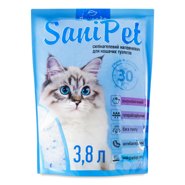 Наповнювач "Sani Pet" силікогелевий 3.8кг /Природа/