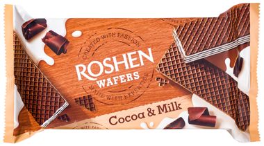 Вафлі "Roshen Wafers" какао-молоко 216г /Рошен/