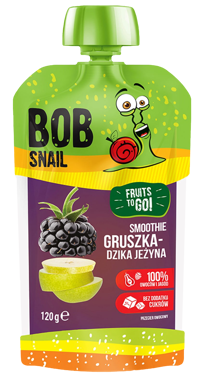 Пюре "Bob Snail" Смузі Груша-Лісова Ожина 120г пауч