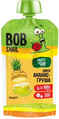Пюре "Bob Snail" Смузі Ананас-Груша-Яблуко 120г пауч