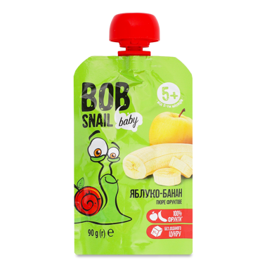 Пюре фруктове "Bob Snail" Яблуко-Банан 5м+ 90г д/п