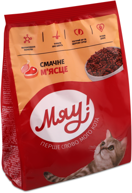 Корм "Мяу" для котів з м'ясом 300г