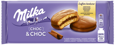 Тістечко бісквітне "Мілка" нач/мол шок 150г