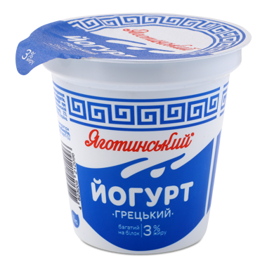 Йогурт "Грецький" 3% 260грг ст /Яготинське/