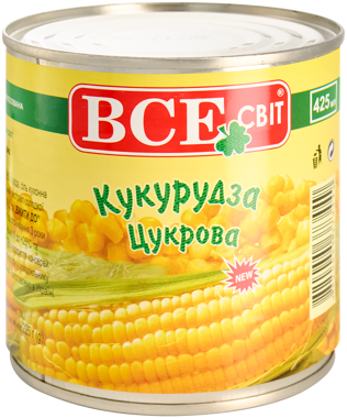 Кукурудза цукрова ж/б 425мл /Всесвіт/